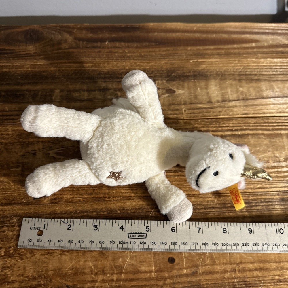Steiff unicorn Horse White plush toy Unica Sitting Stuffed Animal Pony #067655‎ - Picture 5 of 10